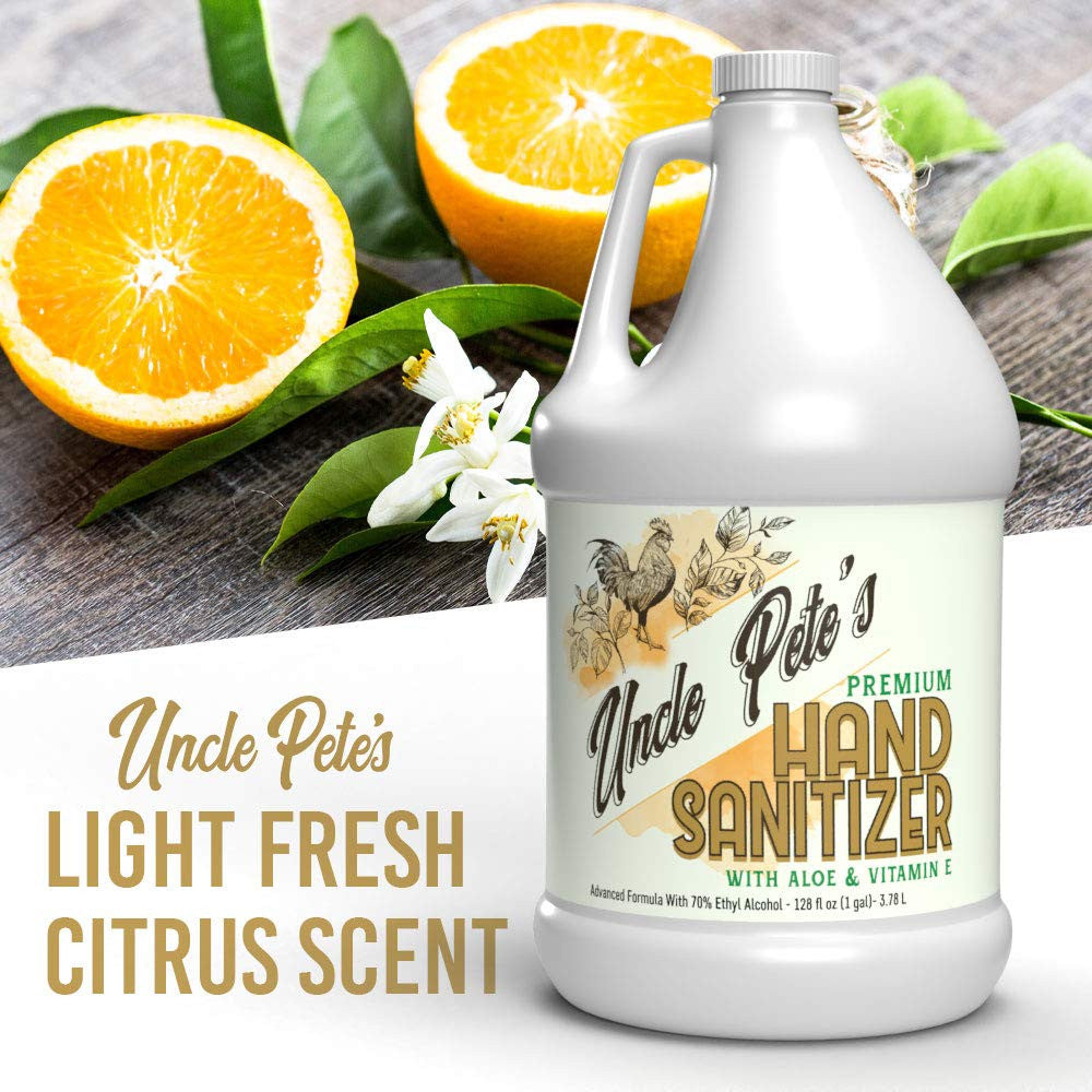 Uncle Pete's Hand Sanitizer  Product Highlights Citrus Scent