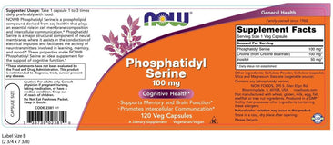 Now Phosphatidyl Serine supplement facts
