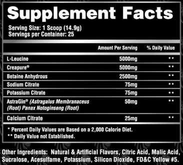 Alpha Lion Superhuman Post Supplement Facts