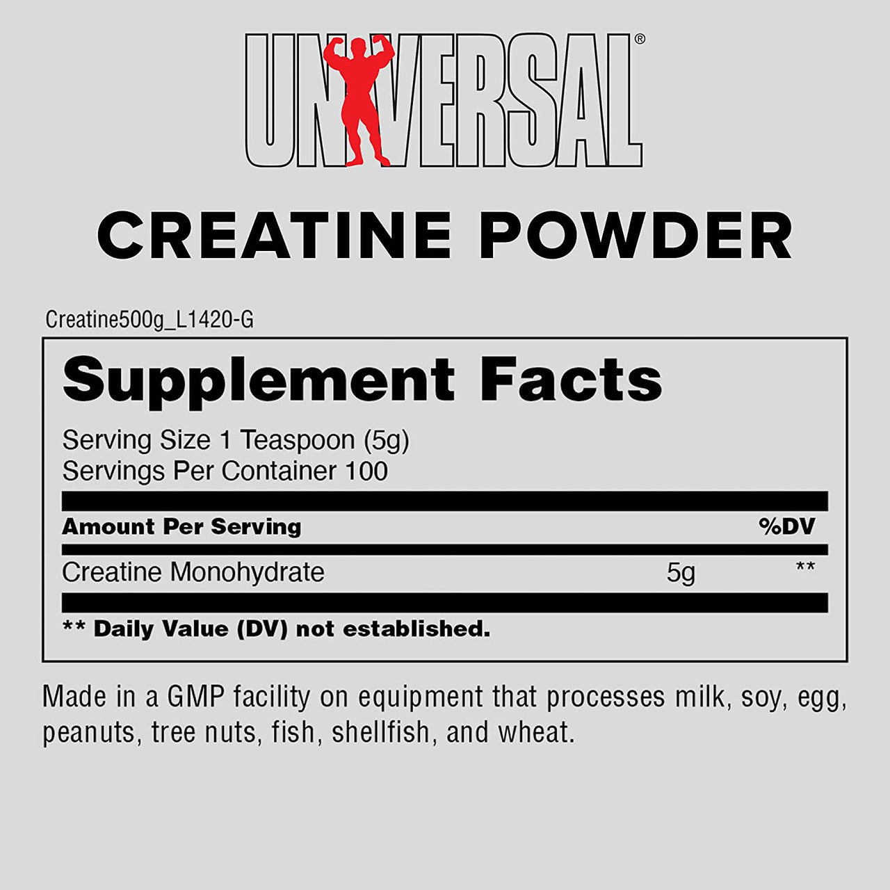 Universal Nutrition Flavored Creatine Supplement Facts