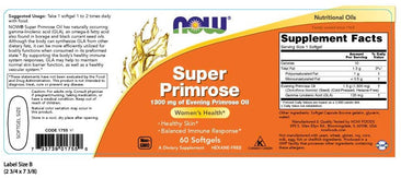 Now Super Primrose 1300 mg Bottle supplement facts
