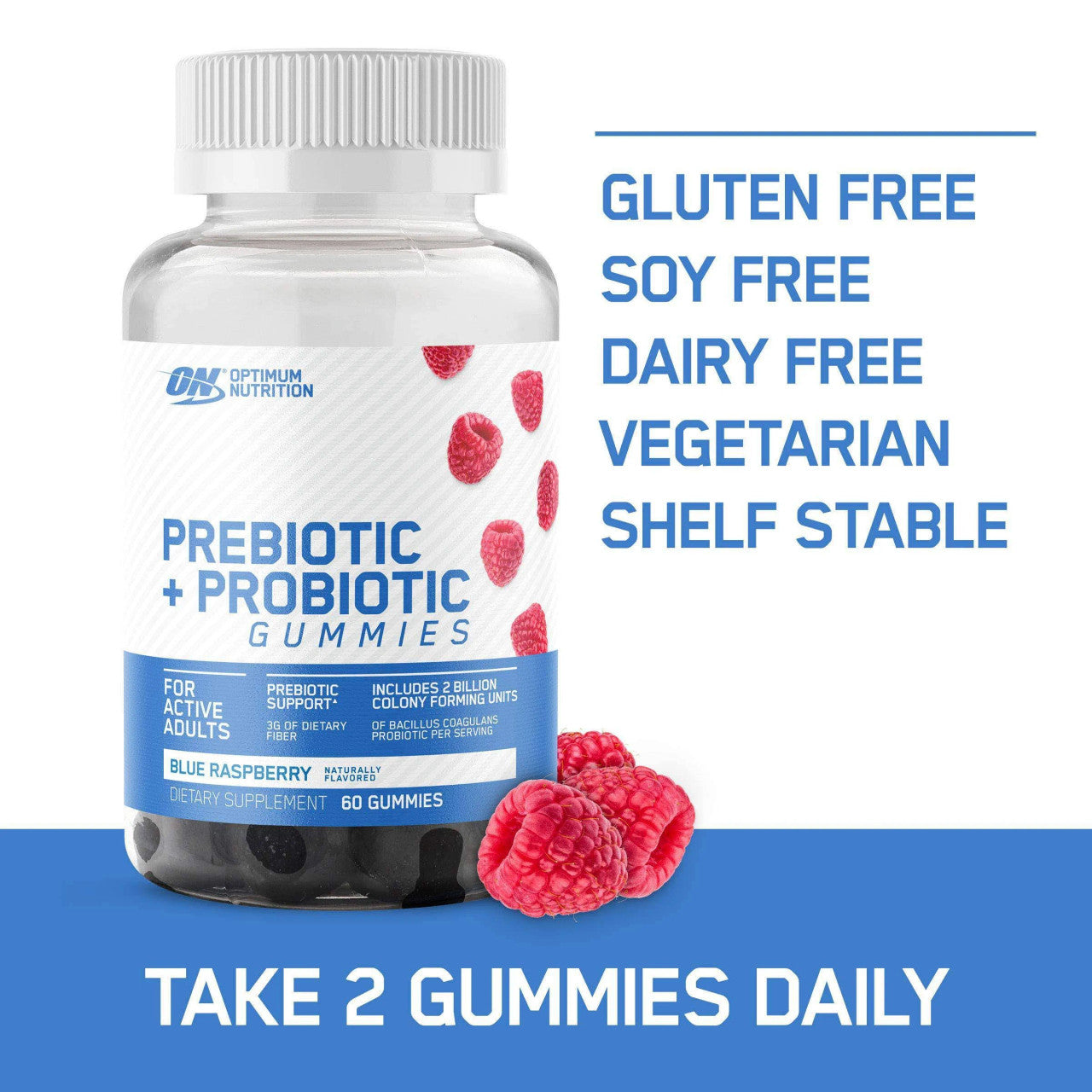 Optimum Nutrition Prebiotic + Probiotic Gummies  Directions
