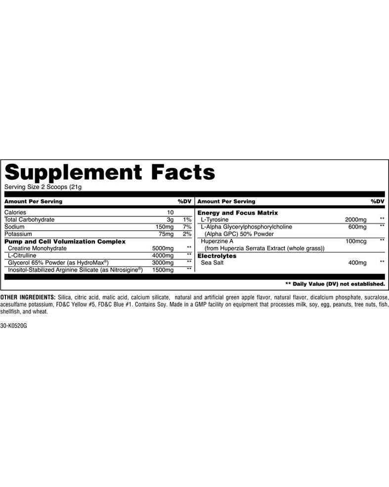 Animal Pump Pro Supplement Facts