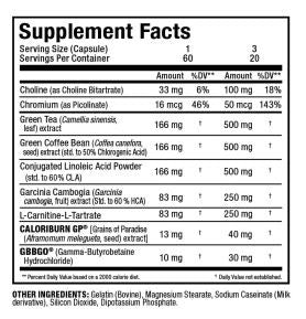 ALLMAX Nutrition Rapidcuts Thermo Supplement Facts
