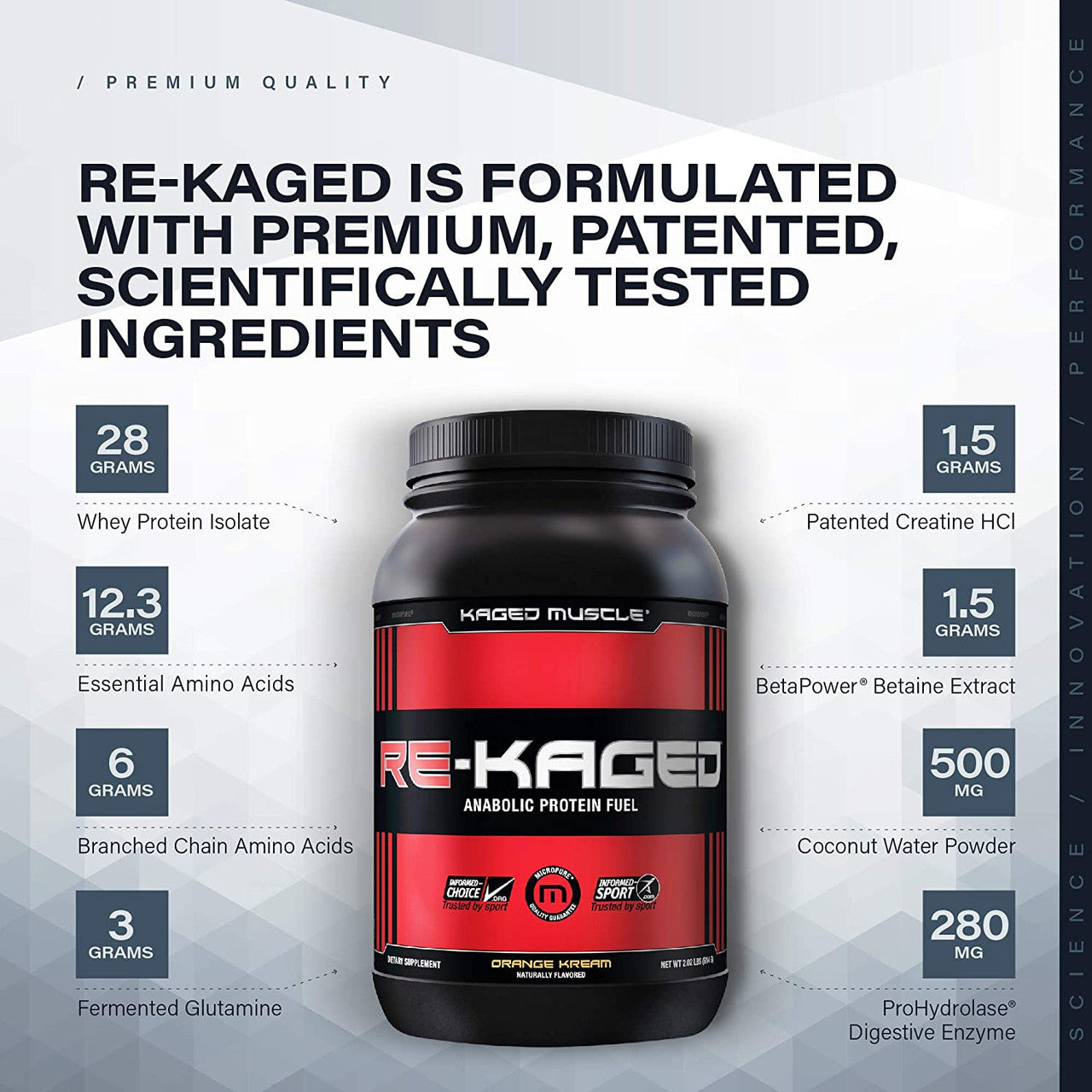 Kaged Muscle Re-Kaged nutritional information