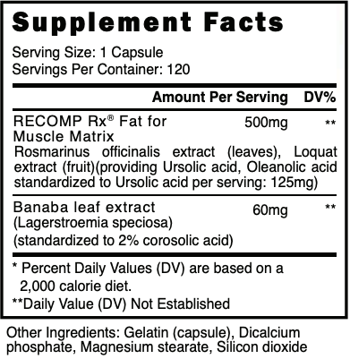 Blackstone Labs Recomp Rx supplement facts