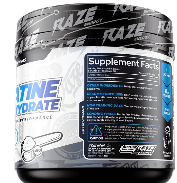 Raze Creatine Monohydrate Supplement facts