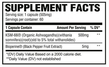 Revive Ashwagandha Supplement Facts
