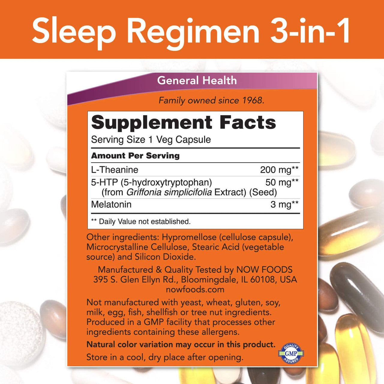 Now Sleep Regimen 3-In-1 supplement facts