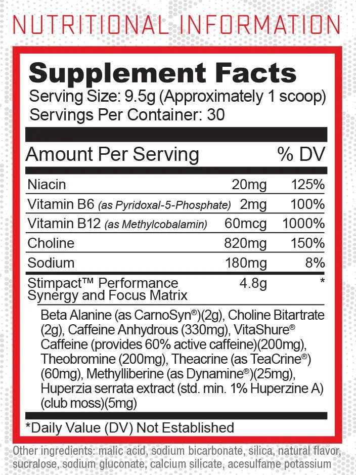 Purus Labs Stimpact Supplement Facts