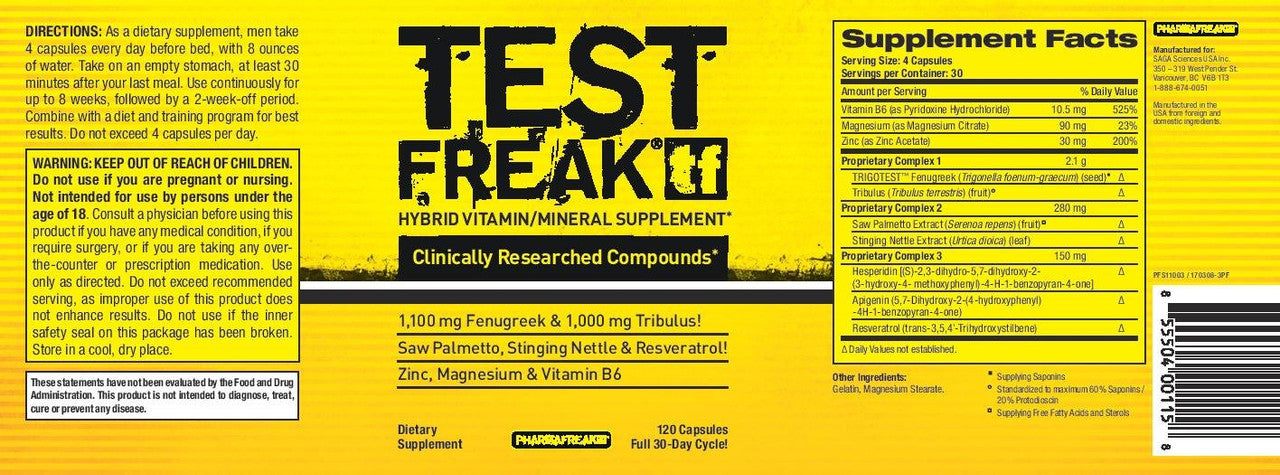 PharmaFreak Test Freak Full Label