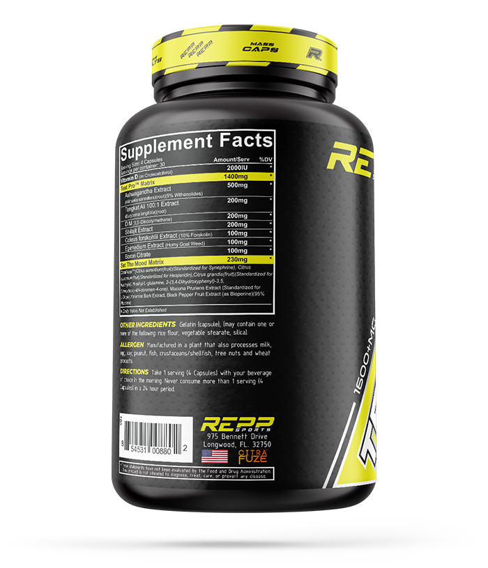Repp Sports Test Pro Supplement Facts on Bottle