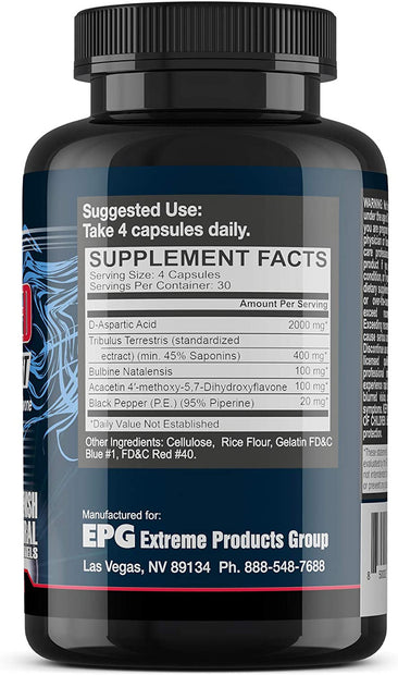 EPG Testoshred bottle supplement facts