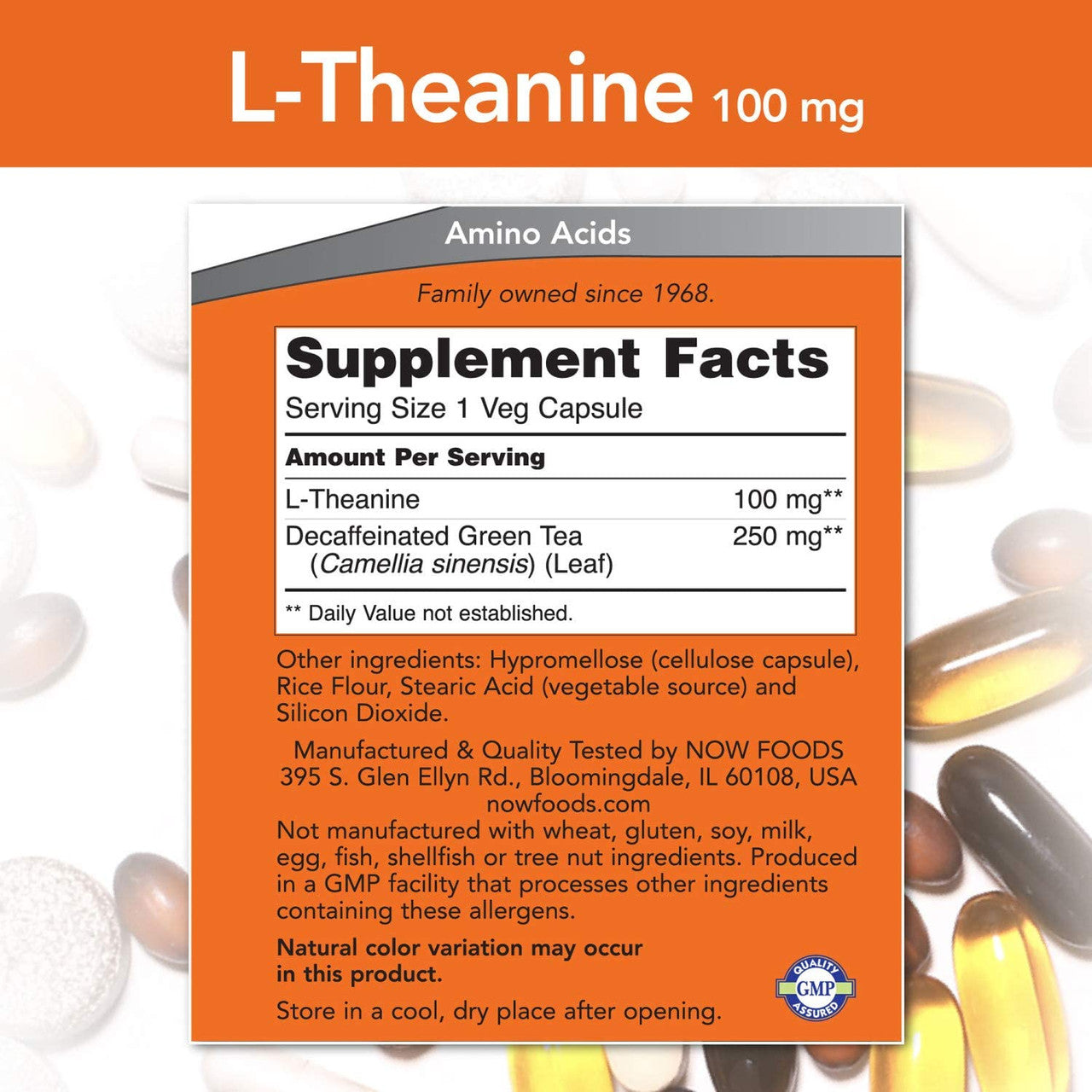 Now L-Theanine 100mg supplement facts