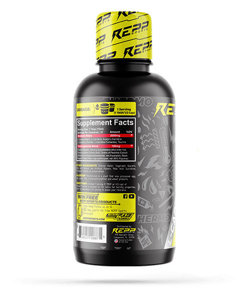 Repp Sports Liquid Carnitine Thermo Right Side of Bottle