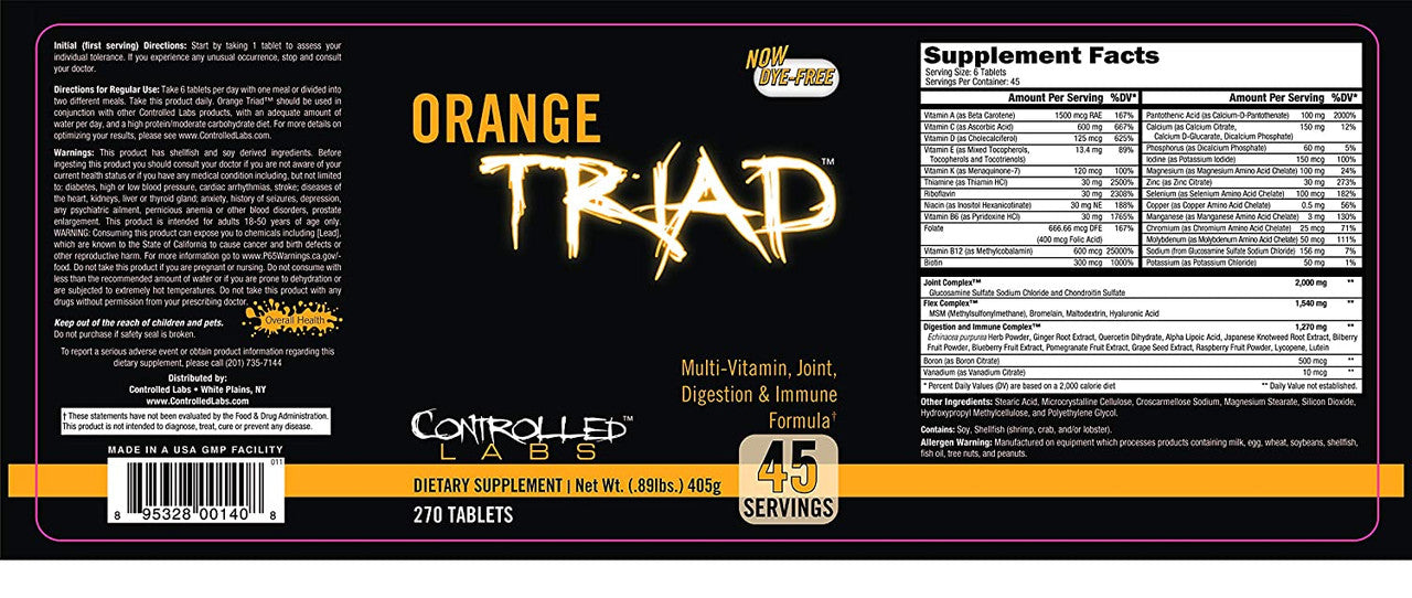 Controlled Labs Orange Triad - A1 Supplements Store