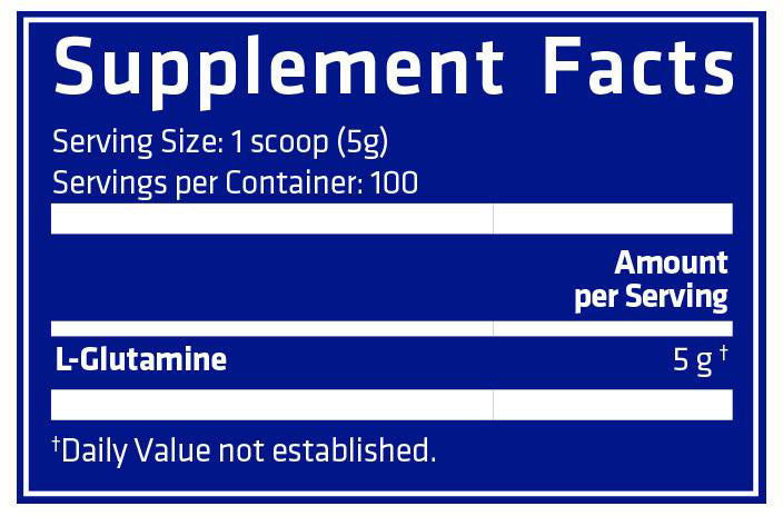 USN Pure Glutamine Supplement Facts