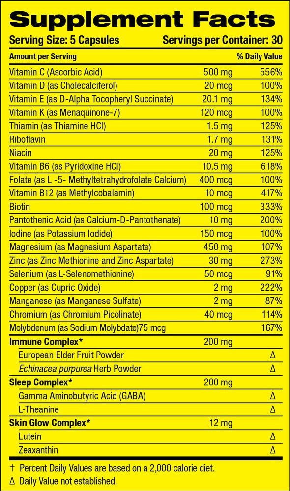 PharmaFreak Vita Freak Supplement Facts Label