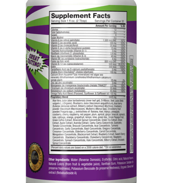 Vitastic Liquid Multivitamin Supplement Facts