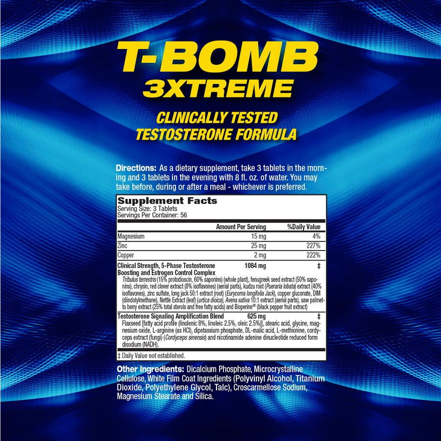 MHP T-Bomb 3Xtreme Supplement Facts