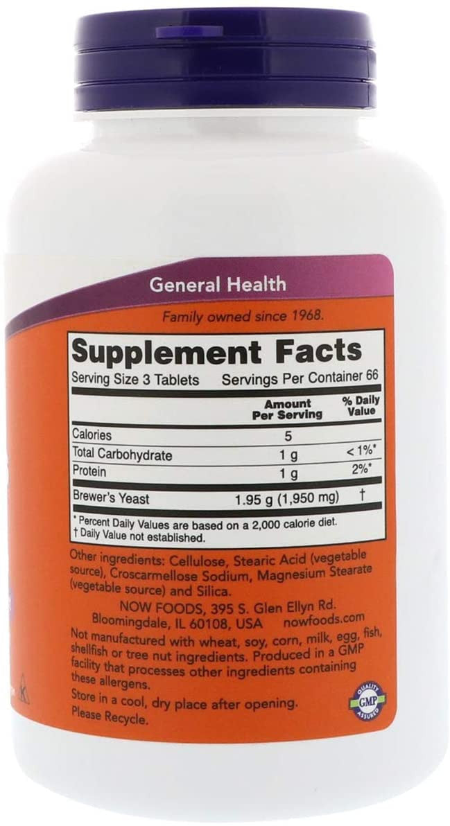 Now Brewer's Yeast 10 Grain 650 mg supplement facts