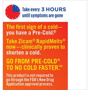 Zicam Cold Remedy RapidMelts Direction