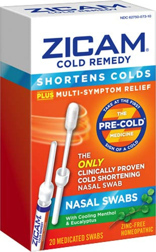 Zicam Cold Remedy Nasal Swabs Box