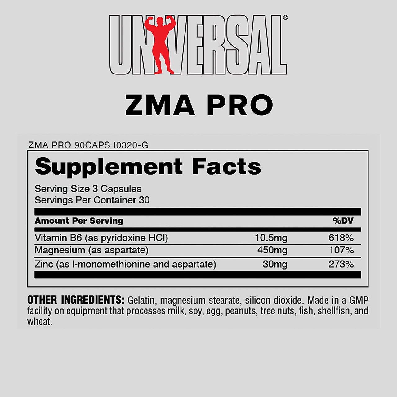 Universal Nutrition ZMA Pro Supplement Facts